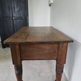 Table de travail française rustique antique de ferme, îlot Louis Philippe
