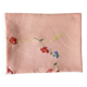 Nappe ancienne en lin épais brodé main rose 170x130 cm – Pièce unique