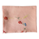 Nappe ancienne en lin épais brodé main rose 170x130 cm – Pièce unique