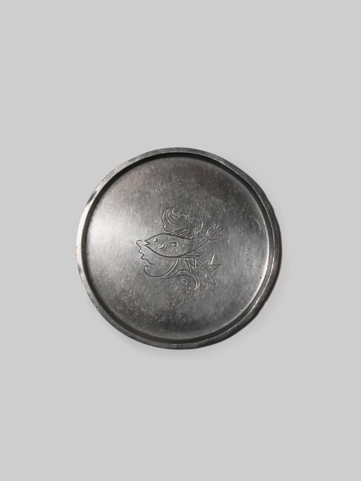 Just Andersen Art Deco Pewter Coaster With Fish Motifs, Denmark, 1933