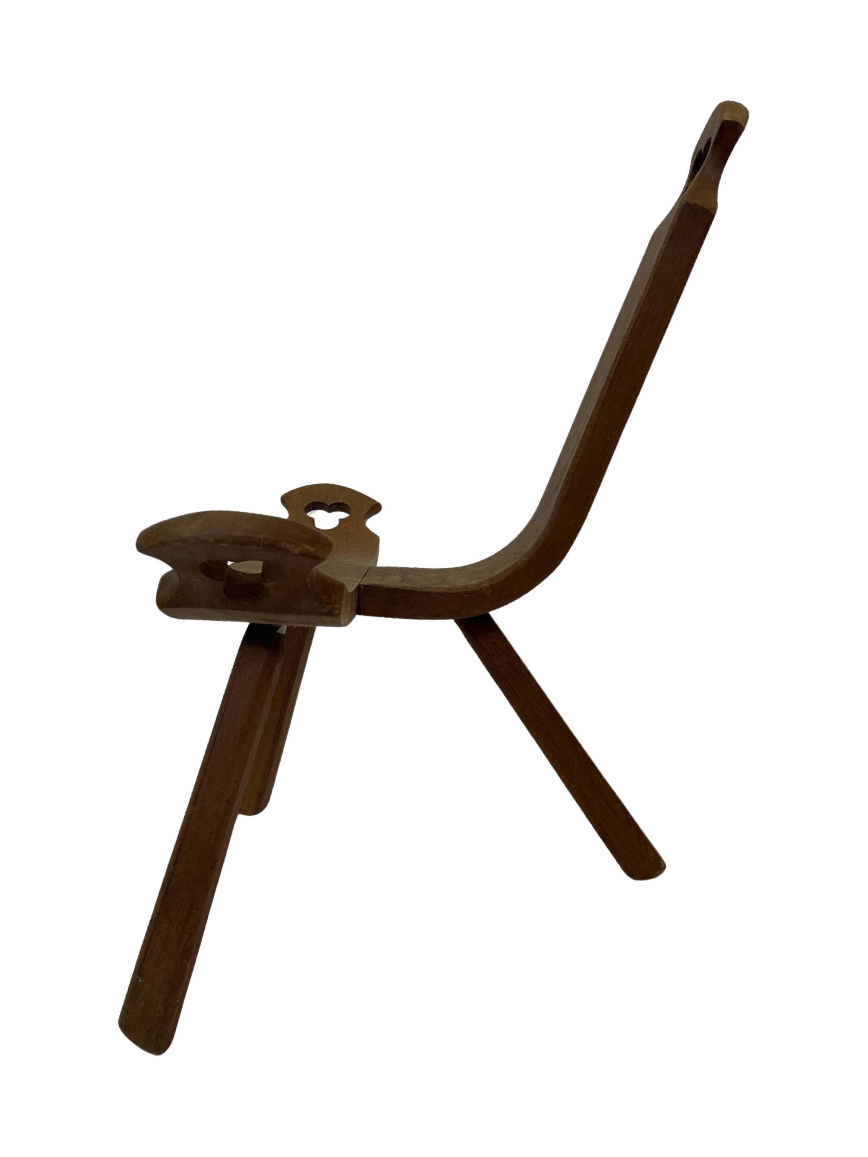 Vintage Spanish chair  stool brutalist design
