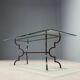 Table ancienne en verre et fer forgé, Italie, XXe siècle