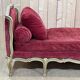 Louis XV style daybed in painted wood and covered with a red velvet