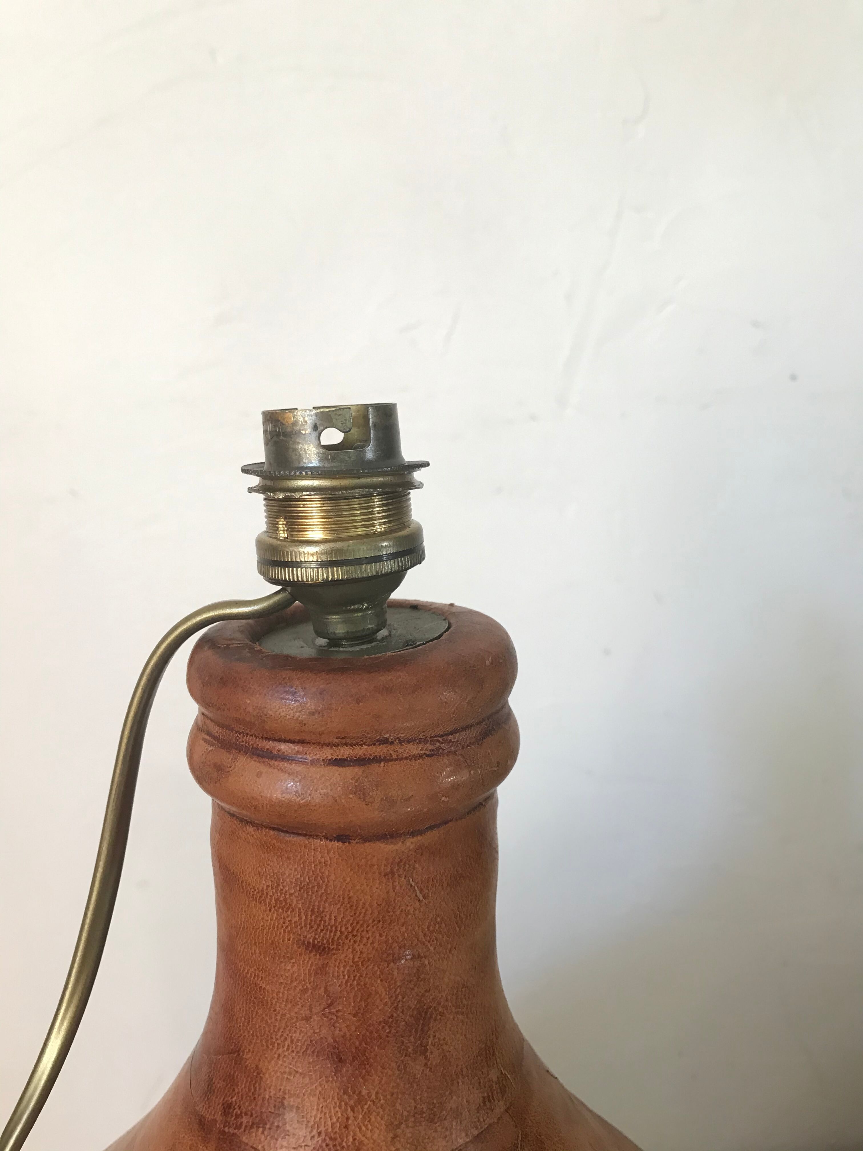 Vintage leather lamp 40 cm