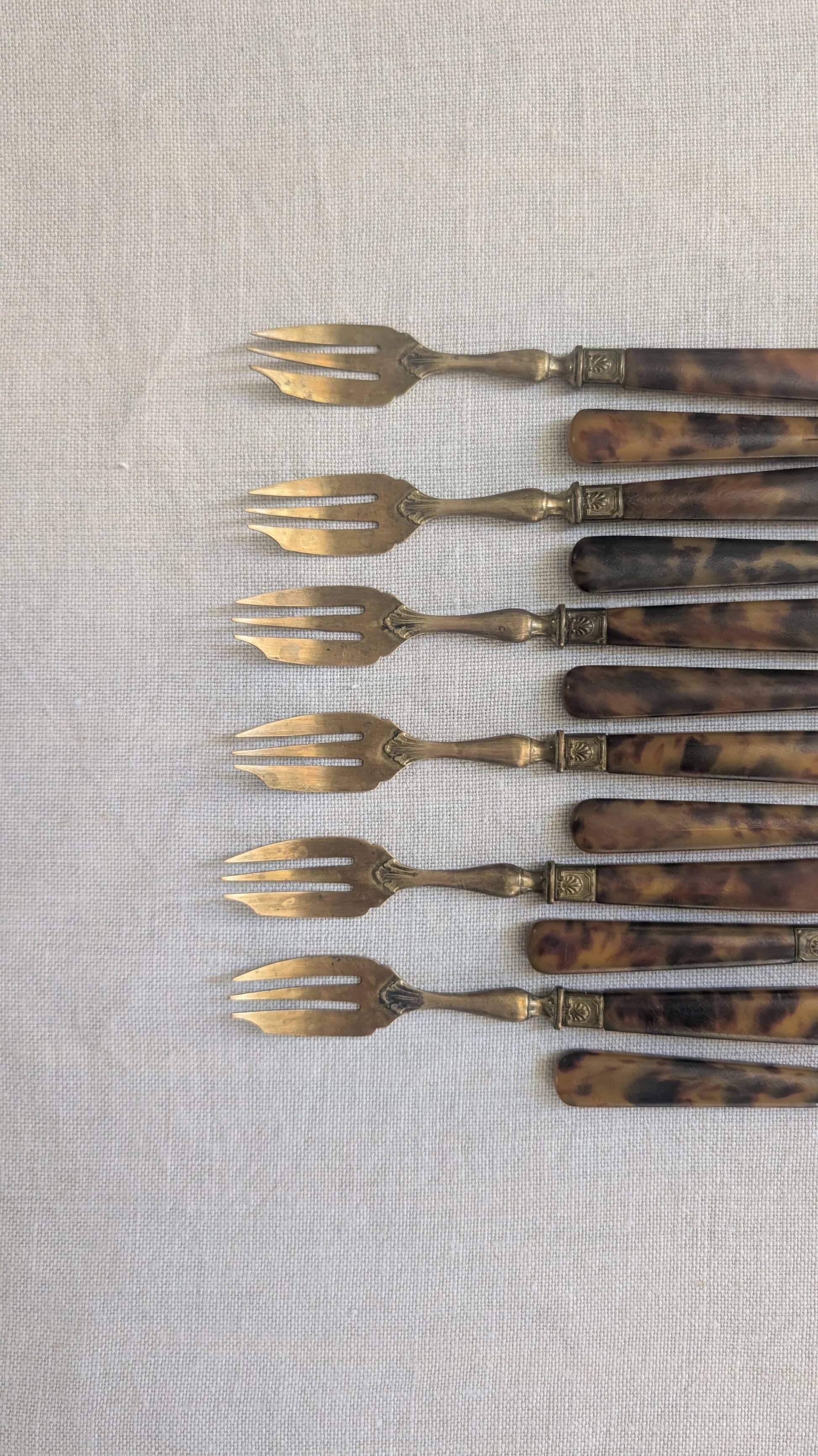 Set of 12 antique cake forks