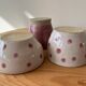 Ceramic bowl, cup and sugar bowl