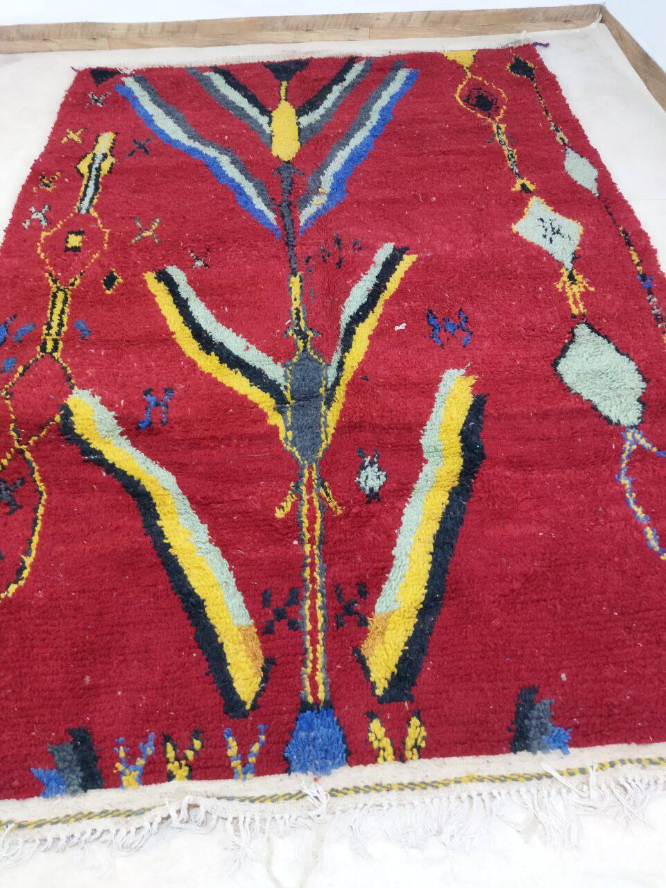 Handmade red moroccan berber rug 300 x 200 cm