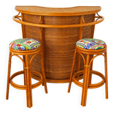 Bar and bamboo rattan stools 1970 maugrion gatti