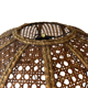 Lampe de table d’abat-jour de champignon en fausse toile de bambou, années 1960