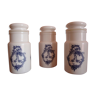 Series of 3 apothecary jars in opaline
