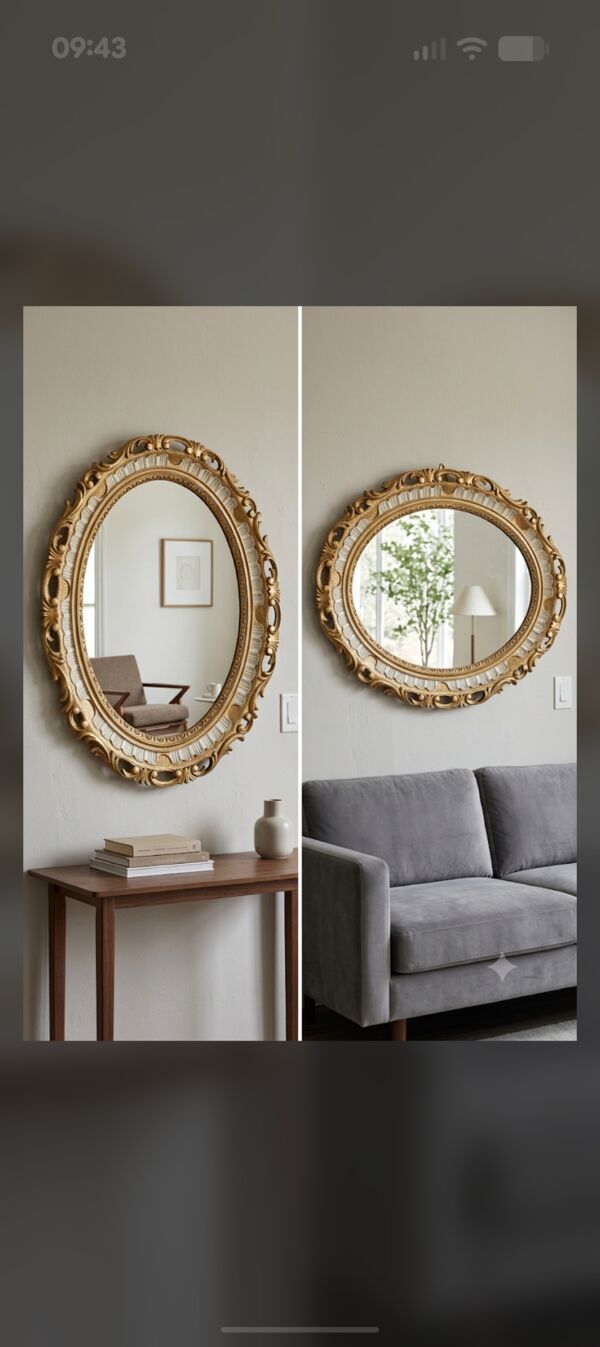 Miroir ovale style néo-classique