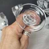 6 decorative stem glasses – 1970s glassware