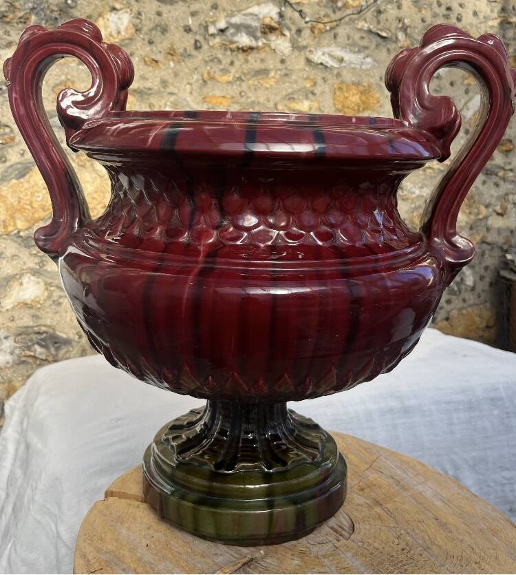 Large Medici jardinière in glazed earthenware