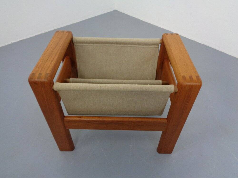 Danish Solid Teak Magazine Rack, 1960s