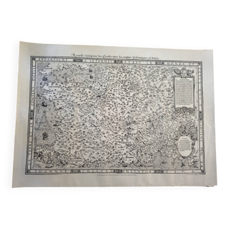 Old map of France – Engraving from the 16th century by Jean Jolivet