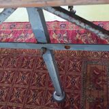Large industrial metal and beech table