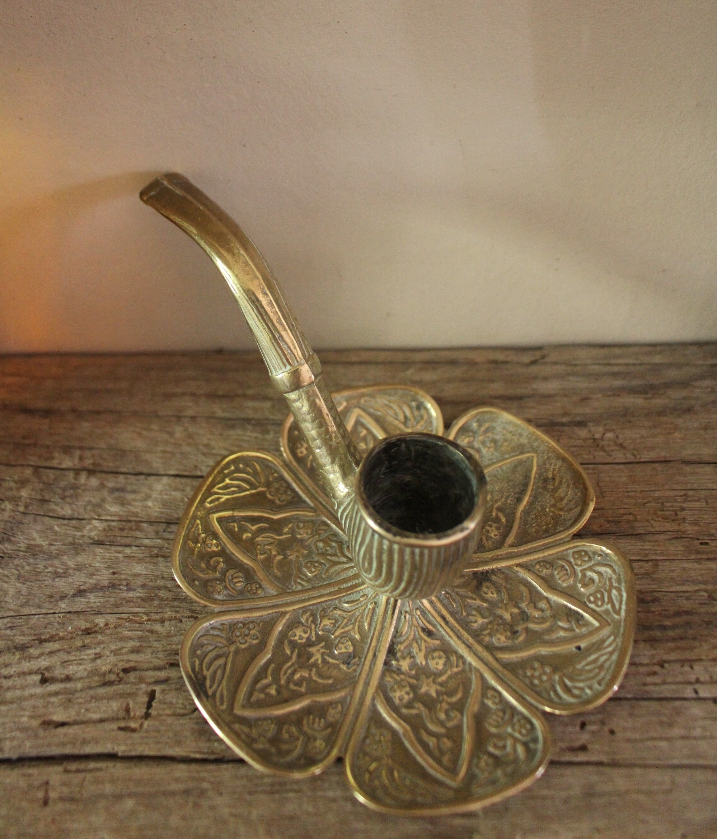 Bougeoir laiton rat de cave pipe