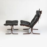 Siesta Lounge Chair and Ottoman by Ingmar Relling for Westnofa Norway 1960s