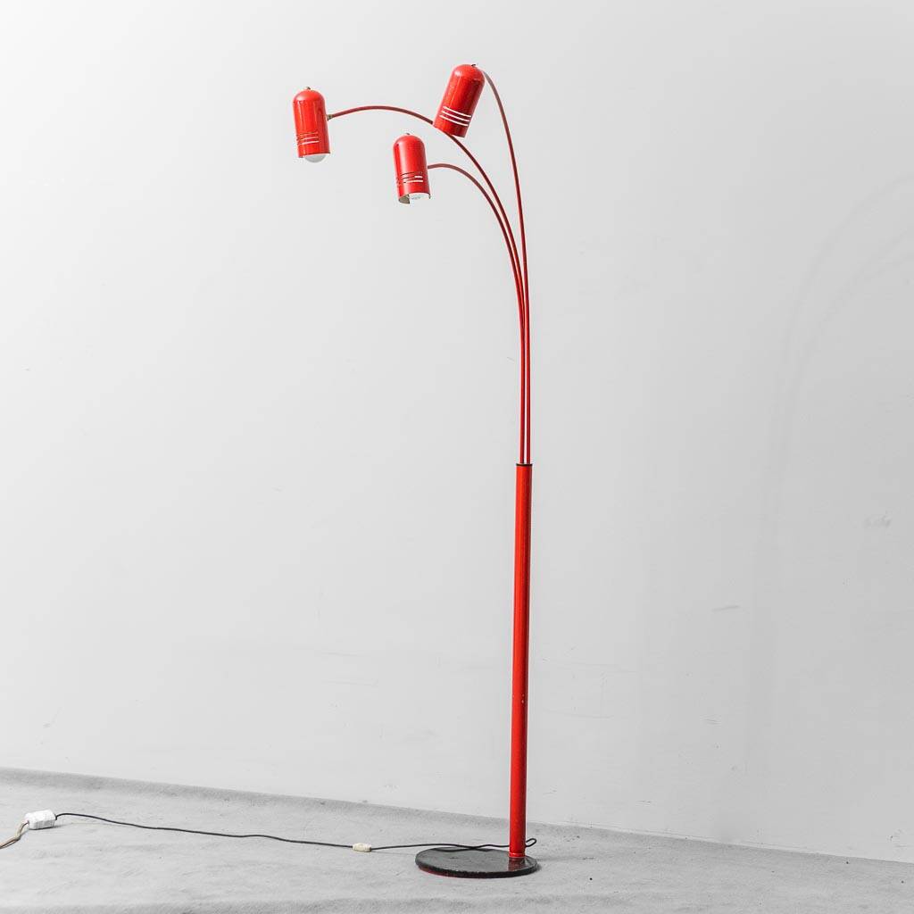 Floor lamp with 3 lights, 1970s vintage modernism