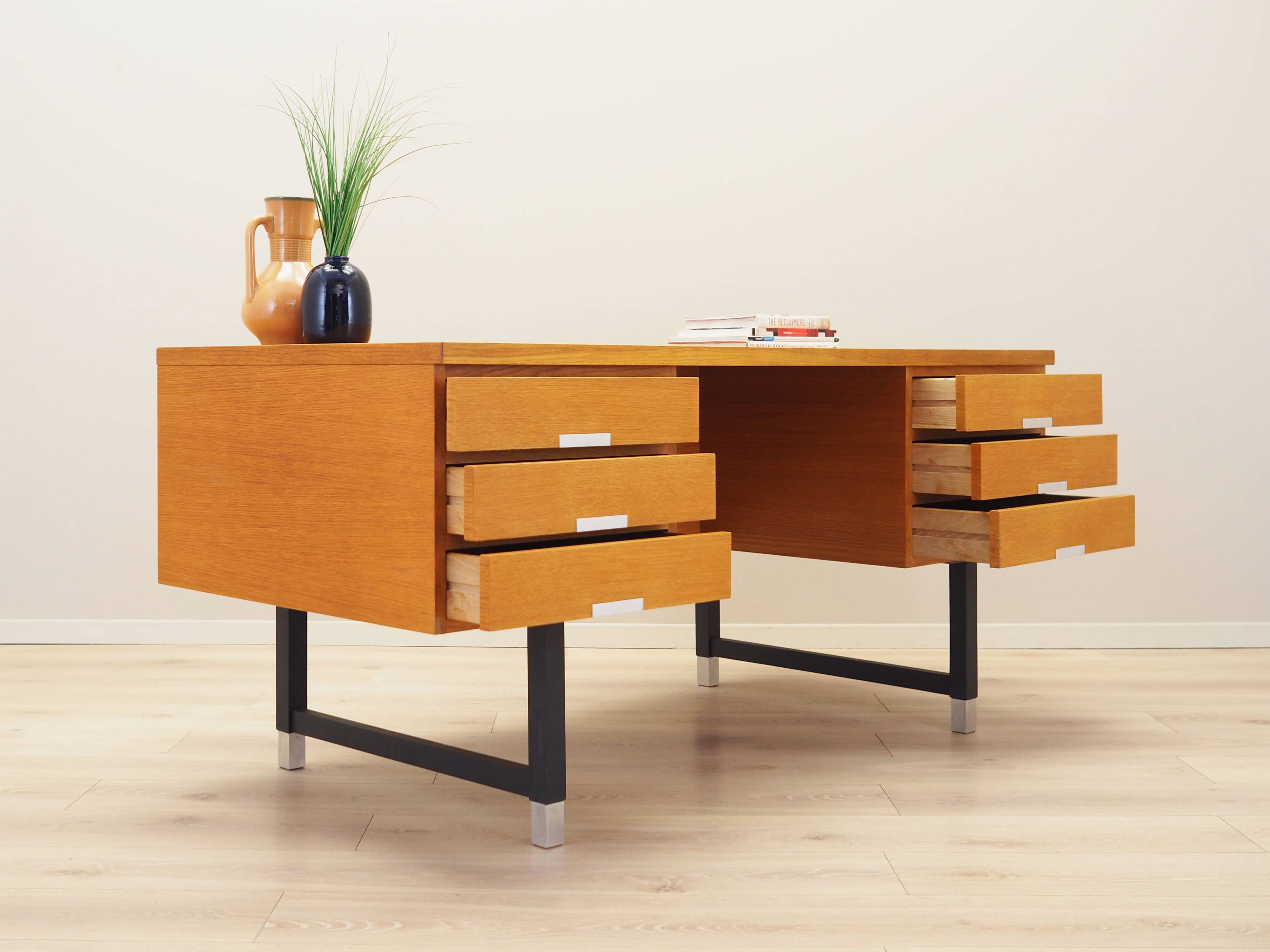 Ash desk, Danish design, 1970s, manufacturer: Eigil Petersens Møbelfabrik