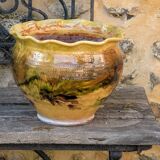 Glazed earthenware planter