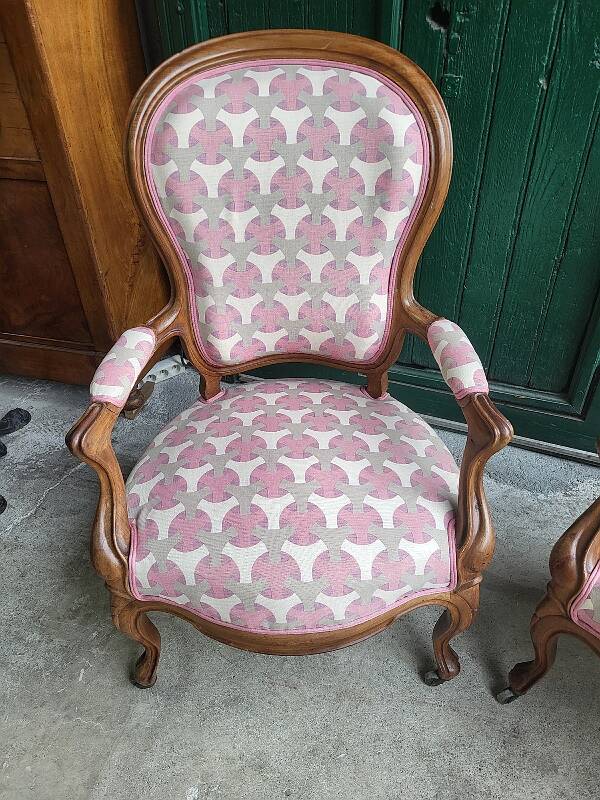 Paire de fauteuils louis philippe en noyer