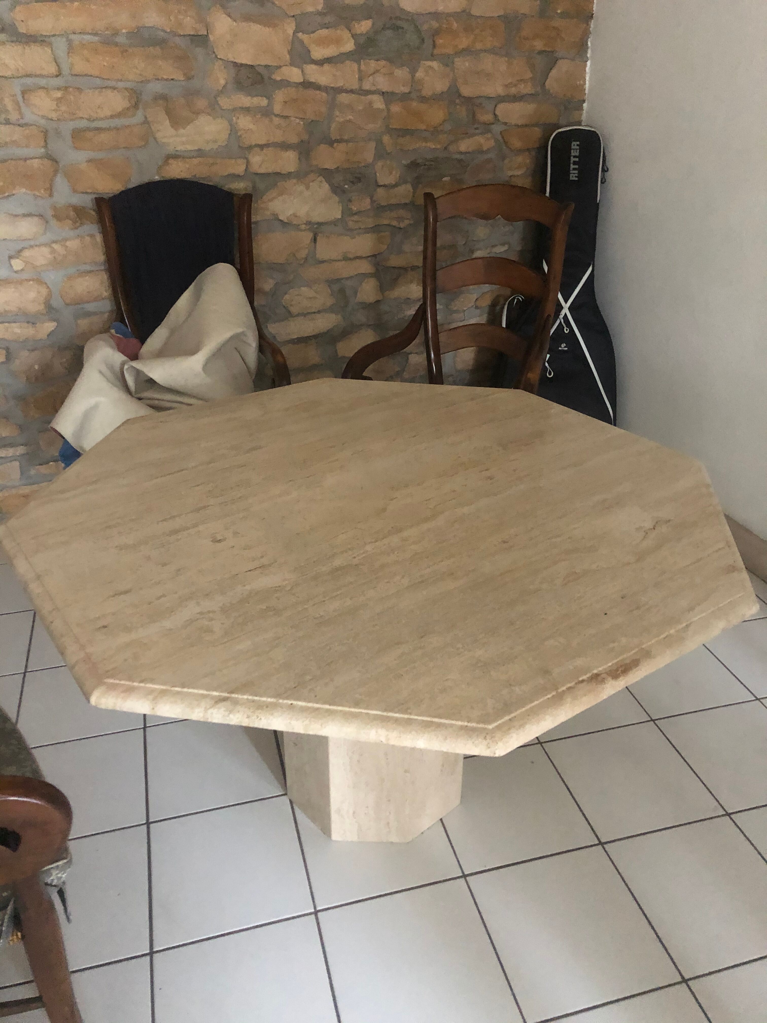 Travertine/marble dining table