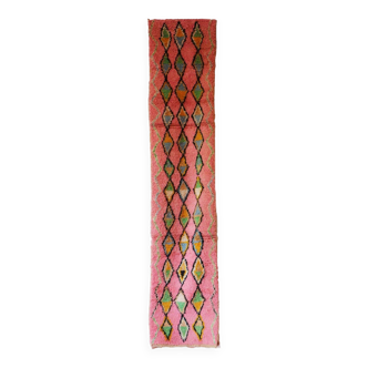 Boujad. tapis de couloir rose, 70 x 340 cm