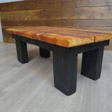 Brutalist solid wood coffee table