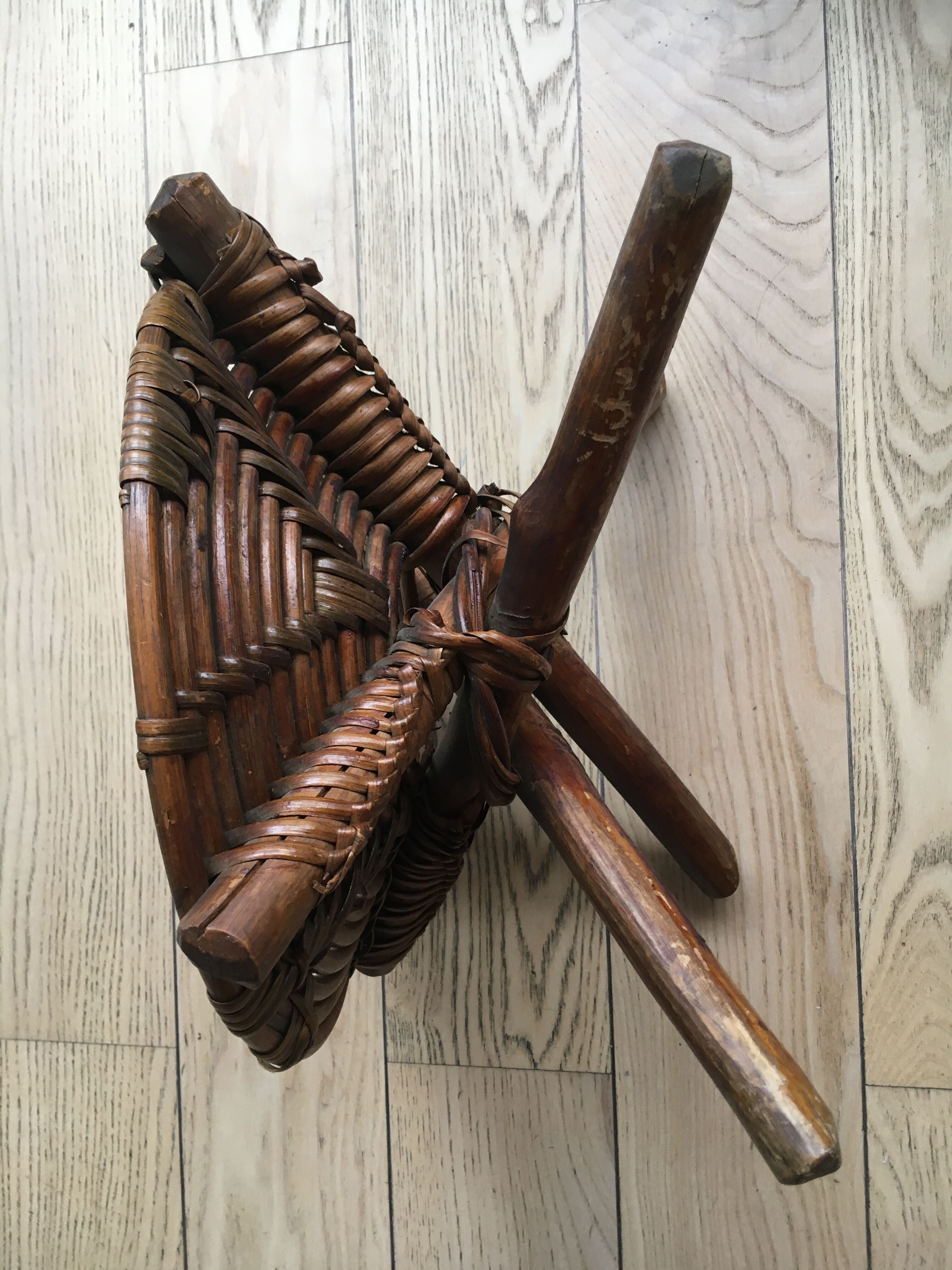Ethnic rattan stool Africa, Congo