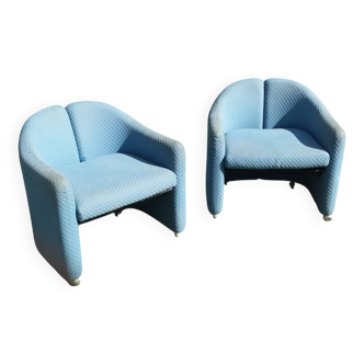 Pair of PS 142 designer armchairs by Eugenio Gerli for Tecno publisher