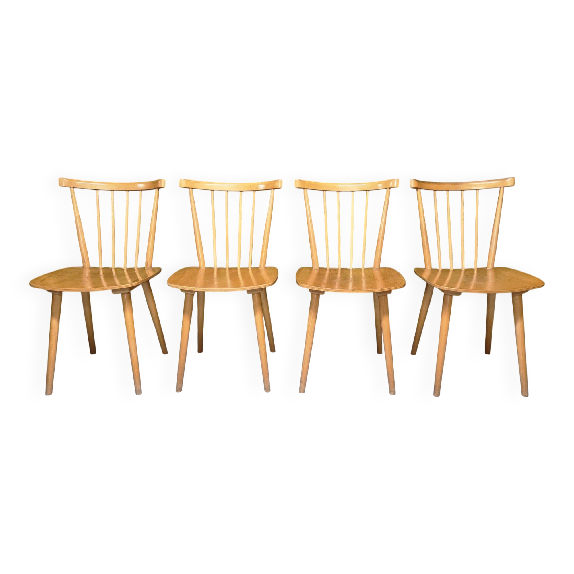 Set of 4 country-style bistro chairs farmhouse chalet 1960 vintage