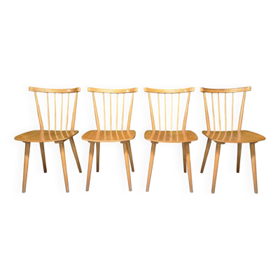 Lot de 4 chaises  bistrot campagnard ferme chalet 1960 vintage