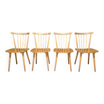 Set of 4 country-style bistro chairs farmhouse chalet 1960 vintage