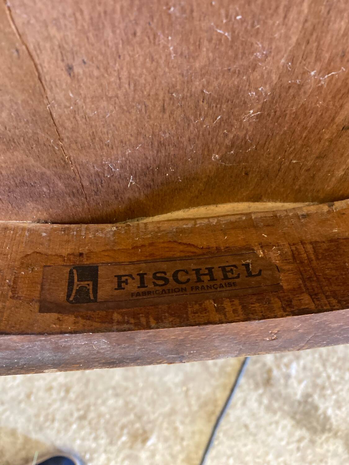 Pair of Antique FISHEL Vintage Wood Armchairs #C623