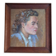 Old painting - Oil on cardboard - portrait of a woman