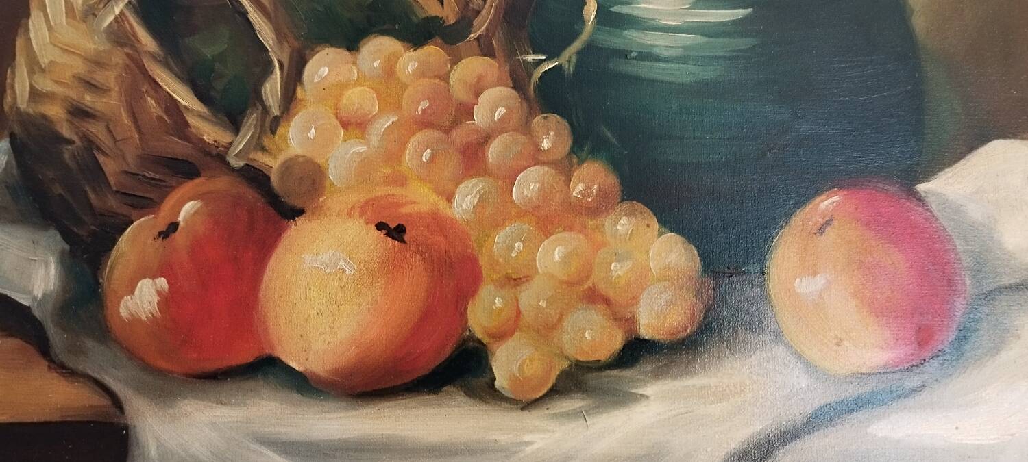 Still life with fruit signed Leroux