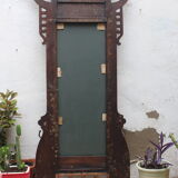 Art nouveau entrance cherry tree wood coat rack with mirror 1890s