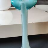 Soliflore vase in floral shape/Arum Flower. In opaline/blown glass. High 34 cm