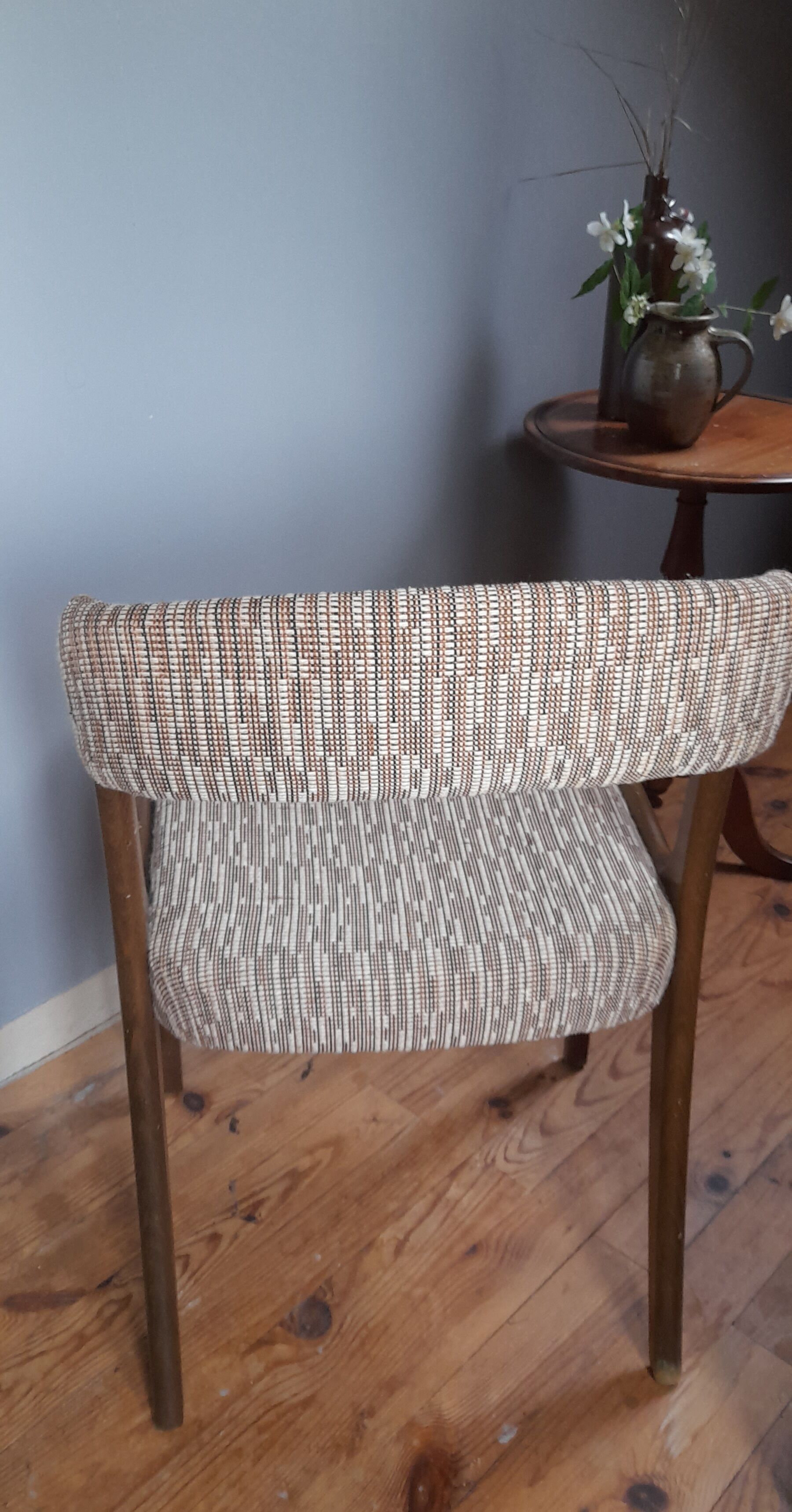 Sled chair by Self - NF14, solid wood and wool fabric, vintage 1960's