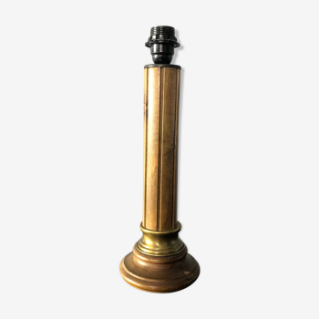 Wooden and brass lamp foot