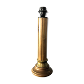 Pied de lampe en bois et laiton