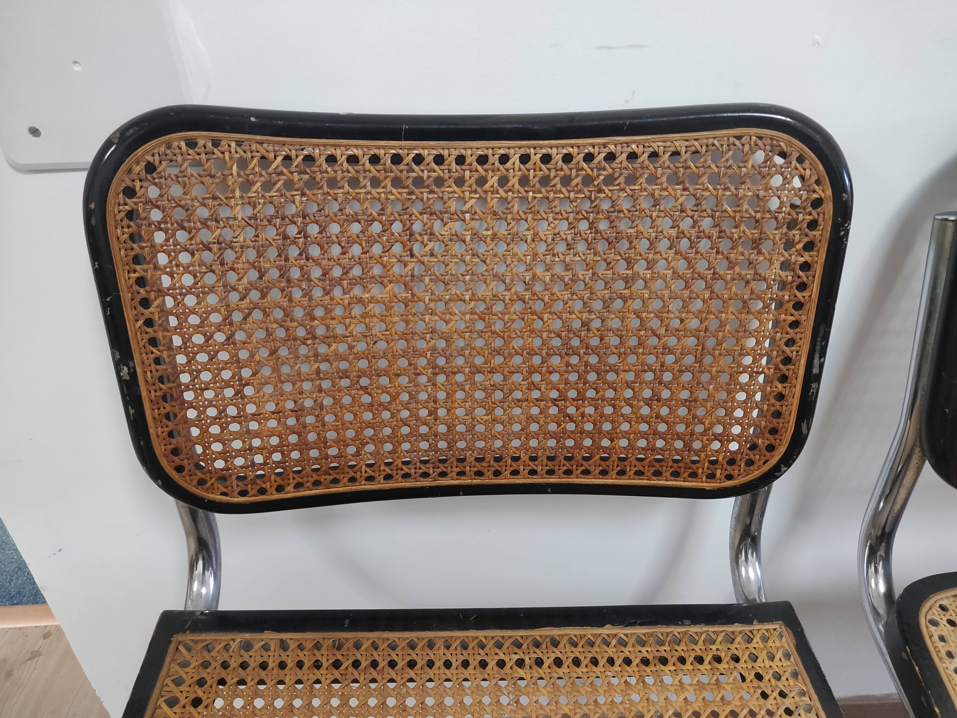 Trio de chaises par marcel breuer modele b 32