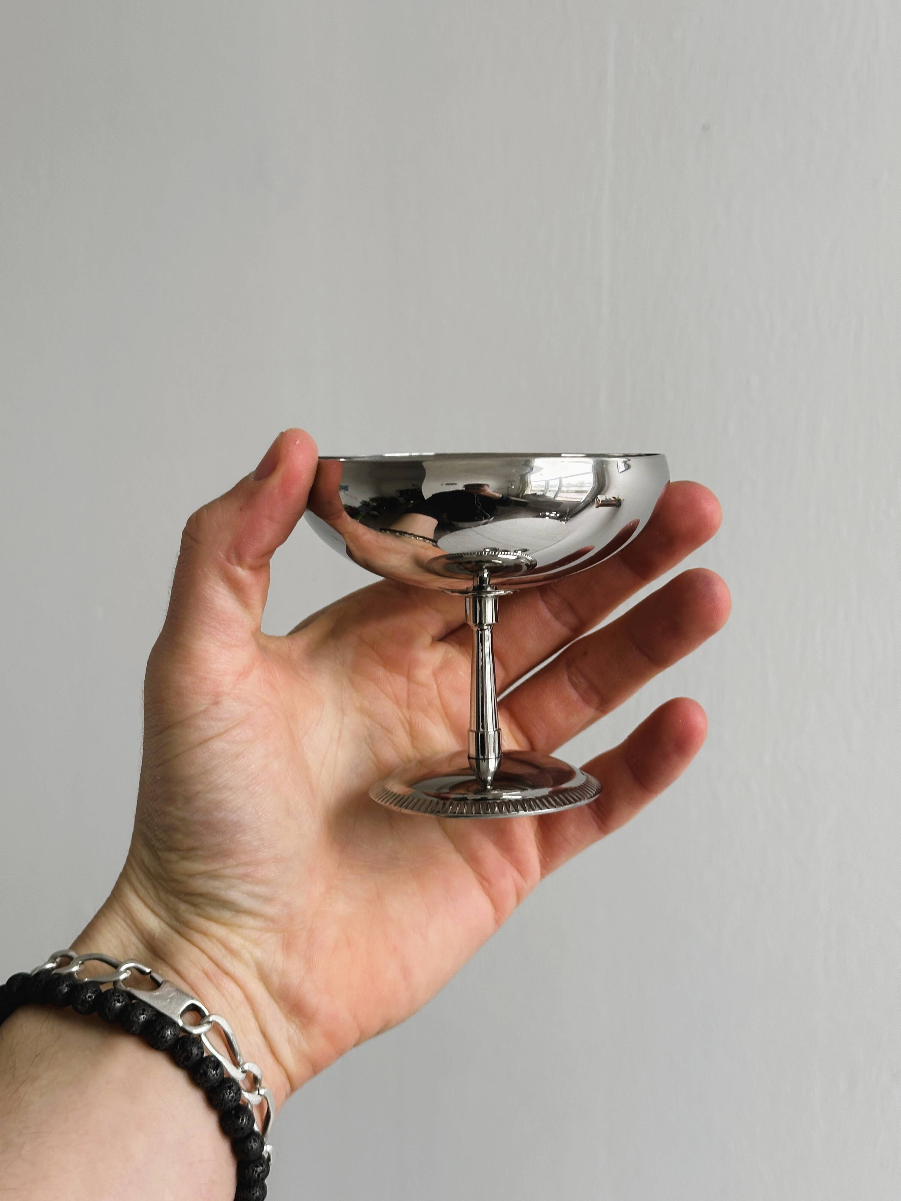 6 stainless steel footed bowls, Letang Remy style