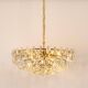 Large chandelier in gilded brass and crystal, by Palwa, Germany, 1970s.