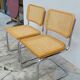 Paire de chaises Marcel Breuer modèle B32 signé Italy.