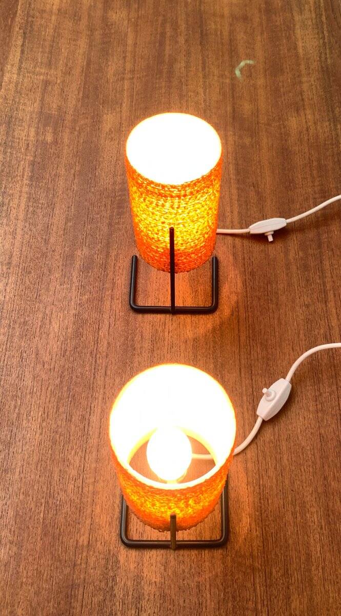 Mid-century string table lamp, 1960s, set of 2