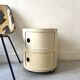 Componibili XL bedside table in cream by A. Castelli for Kartell, design 1970.