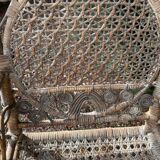 Paire de fauteuils anciens en rotin
