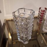 vase triangle verre taillé france J.G. Durand luminarc vintage 1970